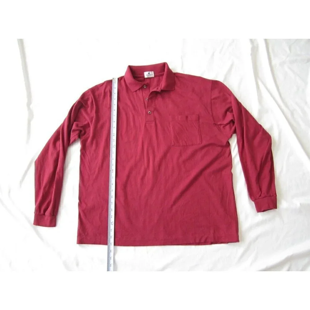 Vtg Men Jockey Cotton Red Long Sleeve Pullover Shirt Sz‎ L  (MT271) Made in USA